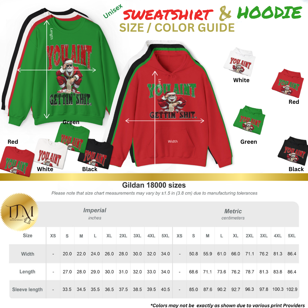 You Ain’t Gettin’ Sh*t Funny Christmas Tee | Hoodie | Sweatshirt • Cool Santa |Naughty List Custom Name • Unisex S–5XL🎄✨